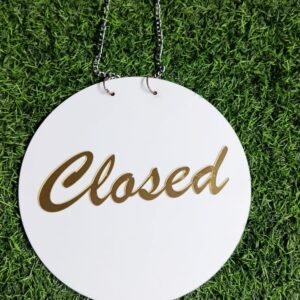 Closed Signage- Gold & White