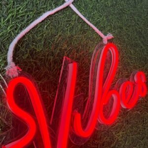 Neon Sign - Vibes 8 inch(Red)