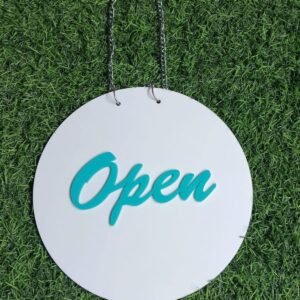 Open  Signage - Skyblue & White