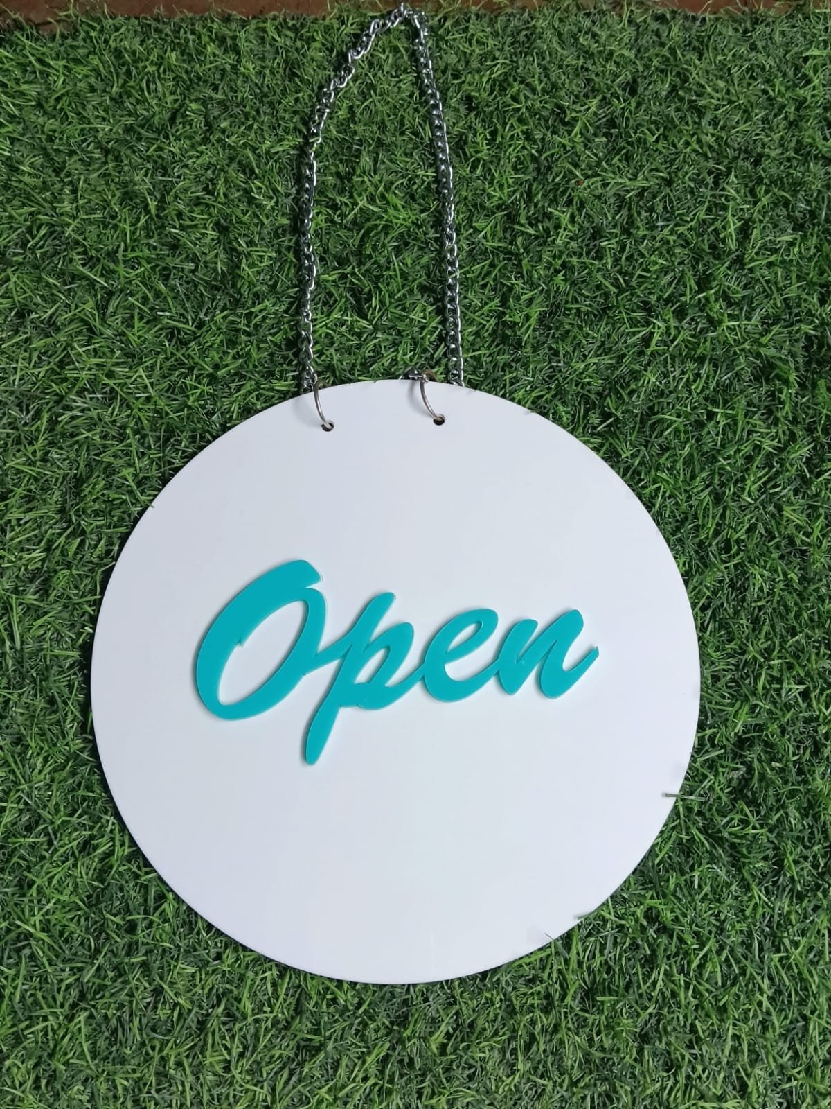 Open Signage - Skyblue & White