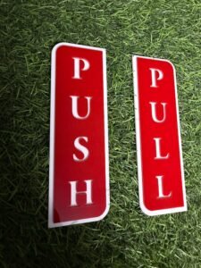 Red & White Push or Pull Acrylic Set