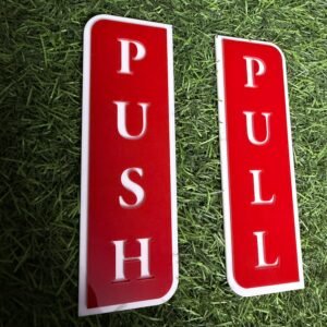 Red & White Push or Pull Acrylic Set