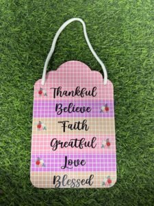 Thankful Believe Faith Grateful Love Blessed Wall Hanging
